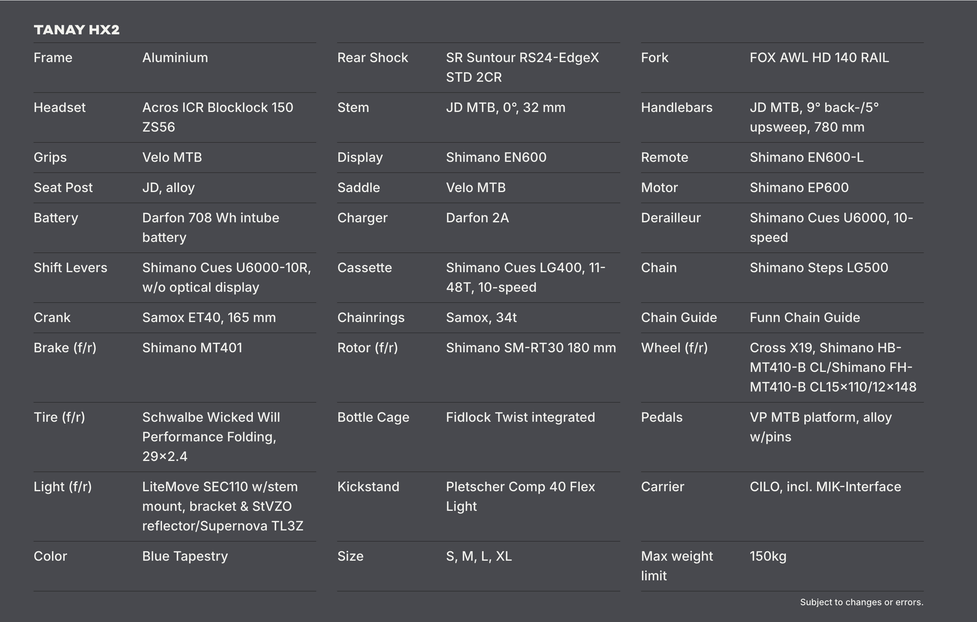 Cilo Tanay HX2 Full-Suspension Trail Rider eMTB